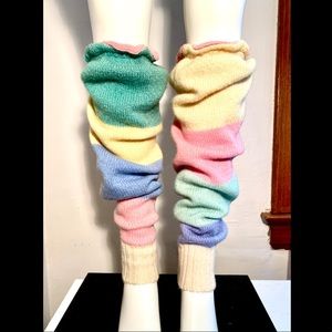 KNIT LEG or BOOT WARMERS - Multi - Pastel Colors Size Sm